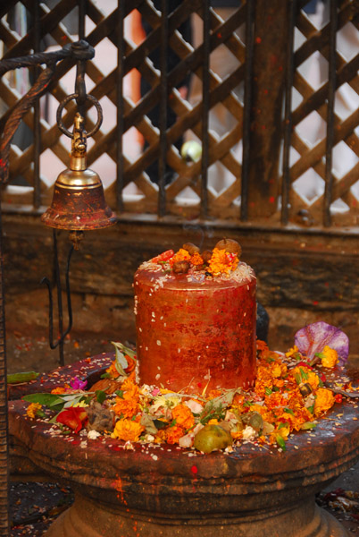 Temple with fresh offerings, Bhaktapur