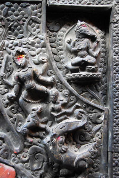 Detail of stone carving, Bhairabnath Temple, Taumadhi Tole, Bhaktaur