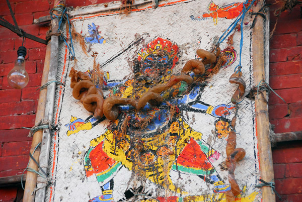 Intestine draped image of Bhairab, Taumadhi Tole, Bhaktaur