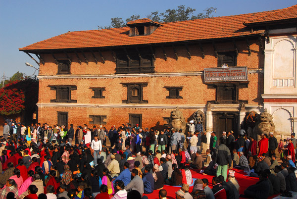 Worshippers filling Durbar Square, Bhaktapur