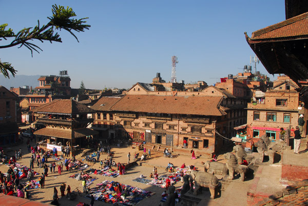 View of Taumadhi Tole from the Sunny Restaurant rooftop terrace