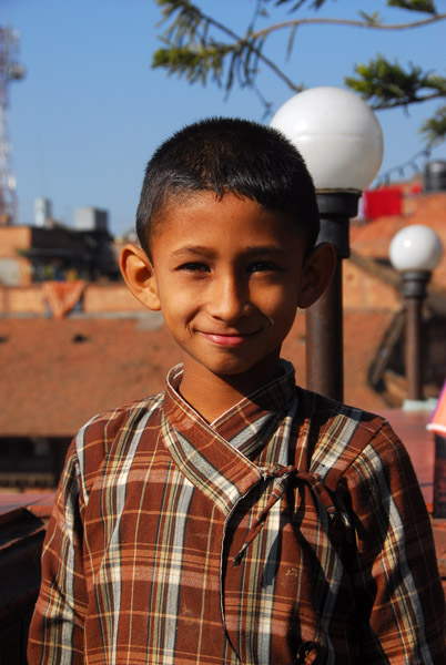 Boy in traditional clothing, Sunny Guesthouse, Bhaktapur