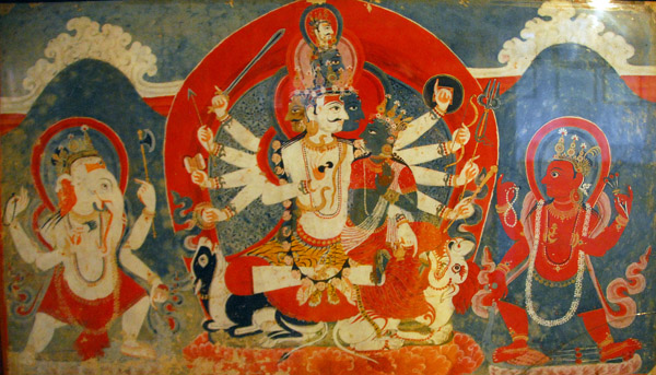 Shiva accompanied by Parvati, Ganesh & Kumar, 18th Century