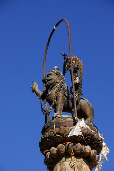 Lion pillar, Bhimsen Temple, Durbar Square, Patan