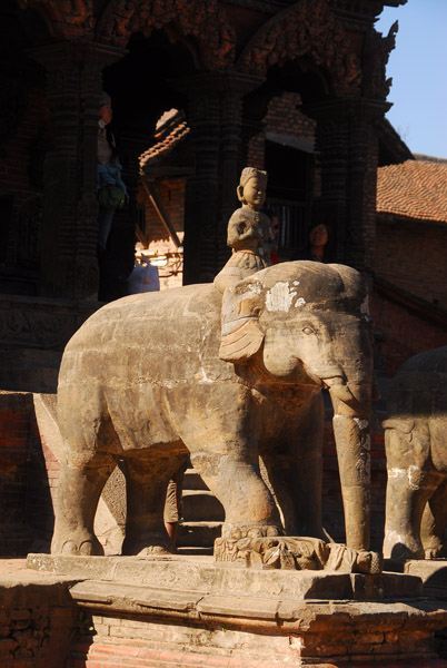 Mounted elephants, Vishwanath (Shiva) Temple, Durbar Square, Patan