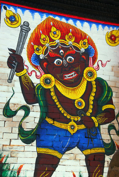 Wall mural painted on the Royal Palace (Mul Chowk) Patan