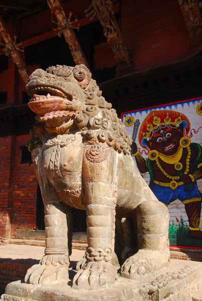 Lion in front of the Royal Palace, Patan