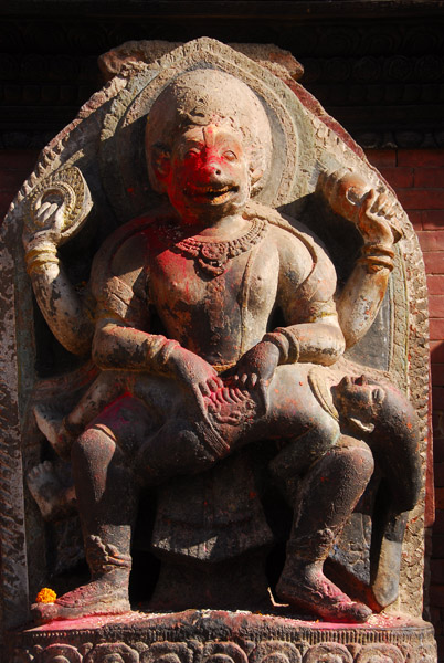 Narsingha disemboweling a demon, Sundari Chowk, Royal Palace, Patan