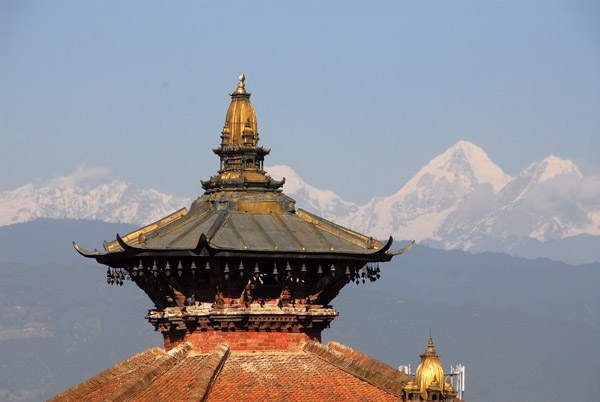 Degutalle Temple with the Himalaya, Royal Palace, Durbar Square, Patan