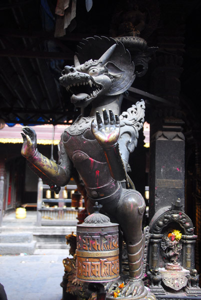 Dragon and prayer wheel, Golden Temple (Kwa Bahal) Patan