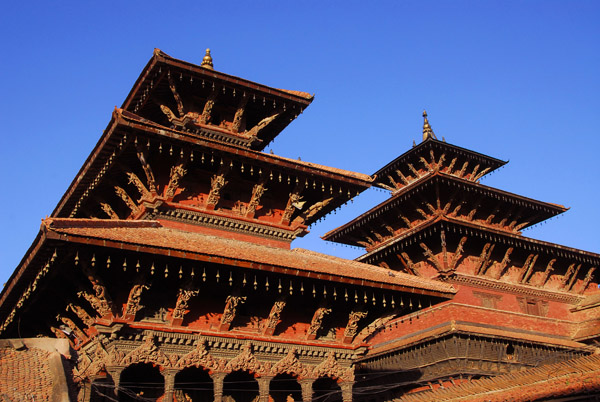 Hari Shankar Temple, 1704 (left) and Taleju Temple, 1640, part of the Royal Palace