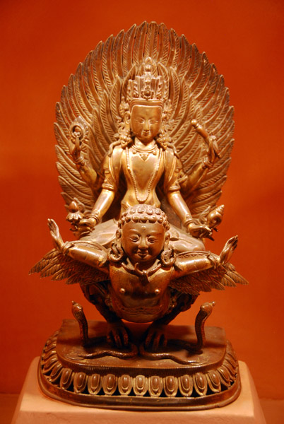 Vishnu carried by the Sunbird, 17-18th C. Nepal