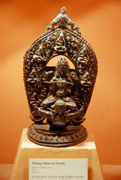Fluting Vishnu on Garuda, 17-18th C. Nepal