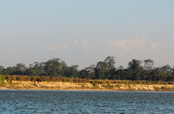 The Himalaya rising far in the distance seen from Chitwan Nationanl Park