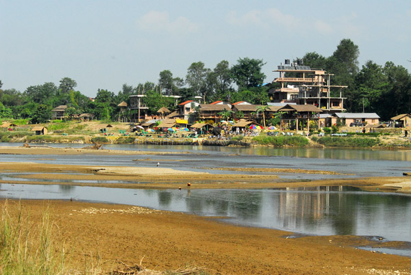 The jungle walk ends back across the river from Sauraha, our starting point