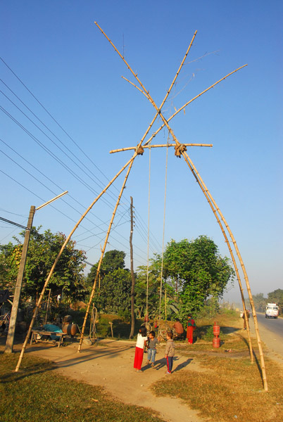 A swing set up for a local festival, Sauraha Chowk (Tandi Bazaar)
