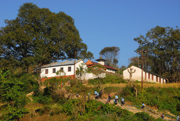 My little guesthouse is up that hill past the school