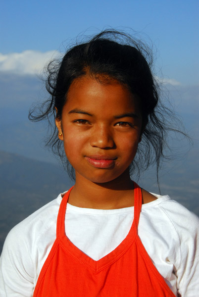 Portrait, Nepali girl, Bandipur