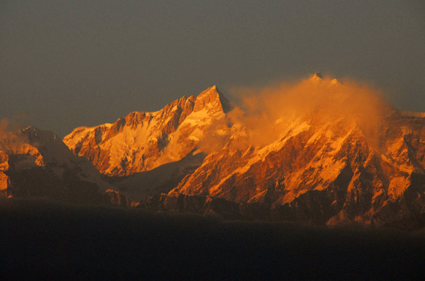 Manaslu (8156m/26,759ft) world's 8th tallest - with Ngadi Chuli (7871m) partially obscured