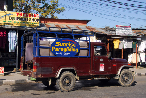 Sunrise Paragliding truck from town to the launch site on Sarangkot