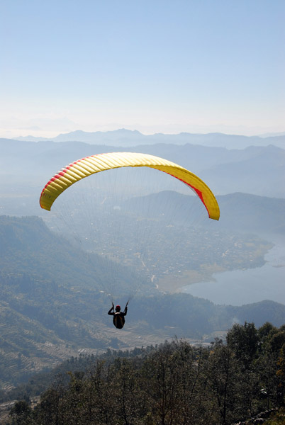 Paraglider launched off Sarangkot