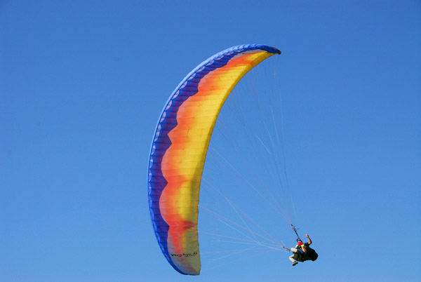 Tandem Paraglider in flight