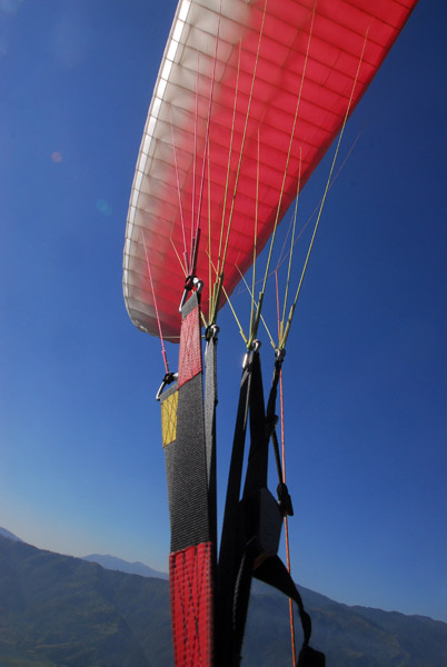 Paraglider detail in flight