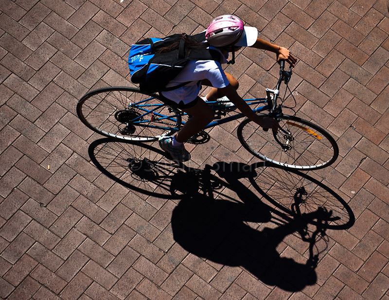 Cyclist shadow