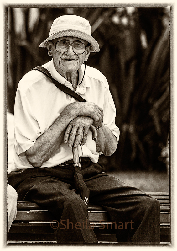 Aged man in mono using Nik filter