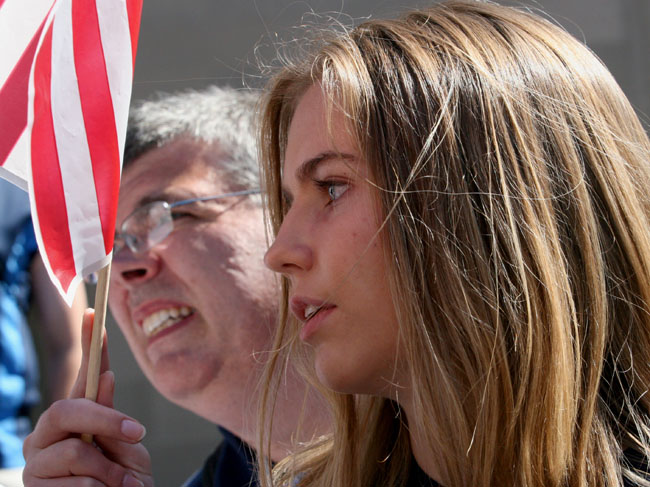 young counter-demonstrator (III)