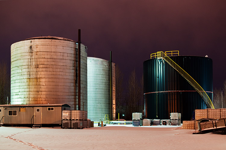 Silos at Night