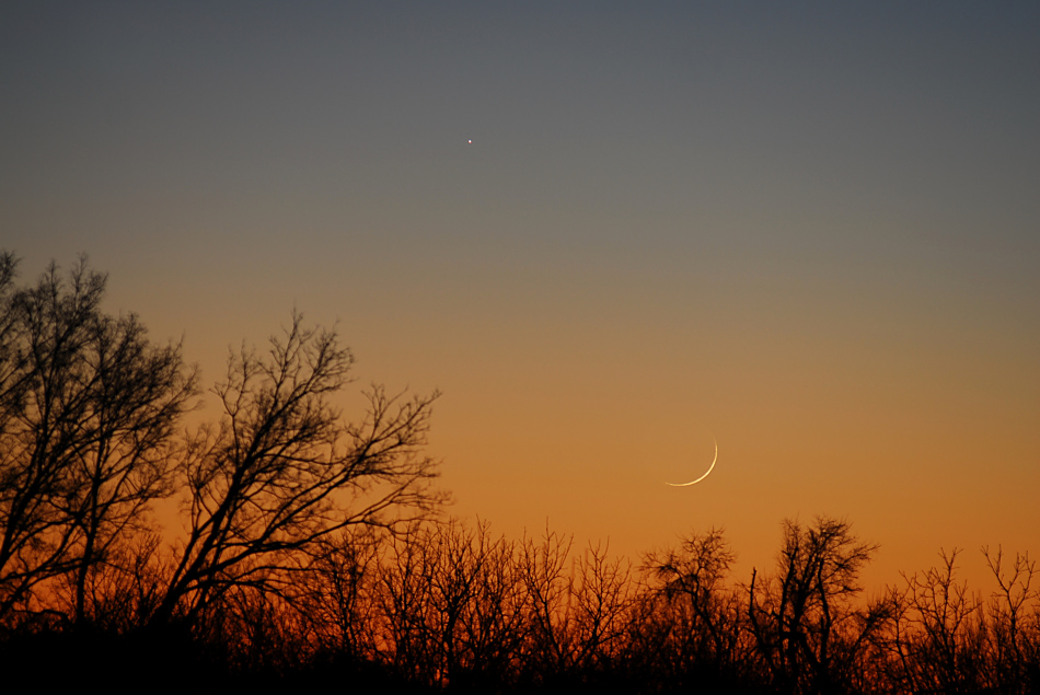 Crescent Moon & Mercury