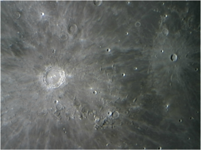 Webcam image; incl. craters Copernicus (left) & Kepler