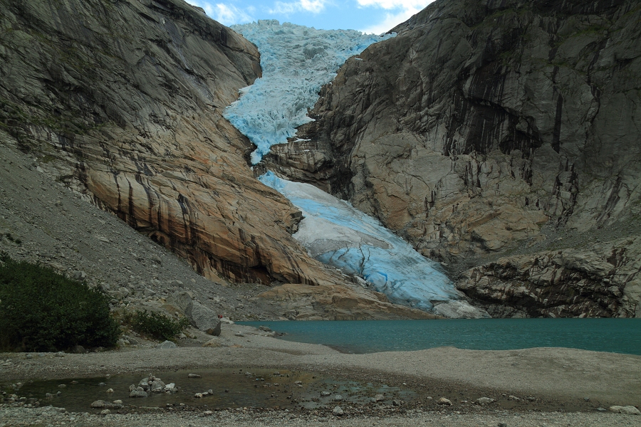 Snout of the Briksdal glacier