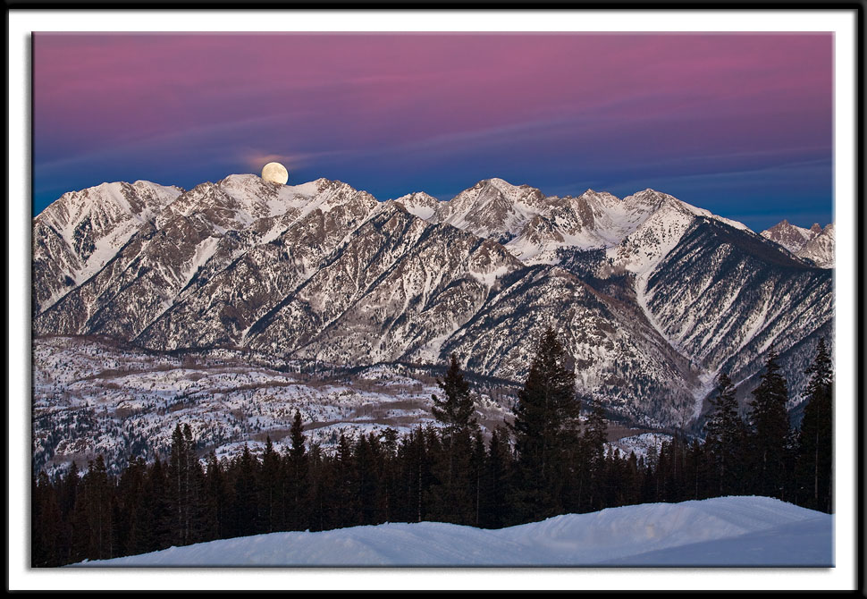 Full Moon Rising Over Twilight Peak