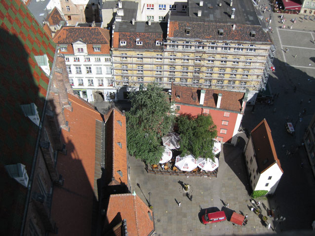 WROCLAW. Solny squer from the top of Sant Katarzyna Church view tower.