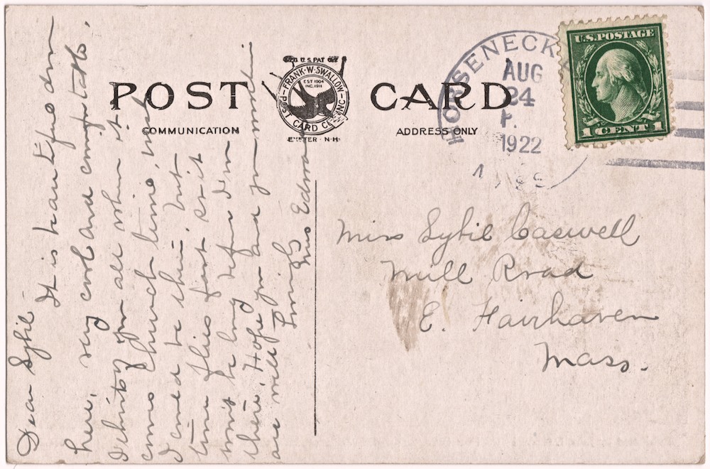 Post Office and Giffords Store, Horseneck Beach, Mass. (Swallow) reverse