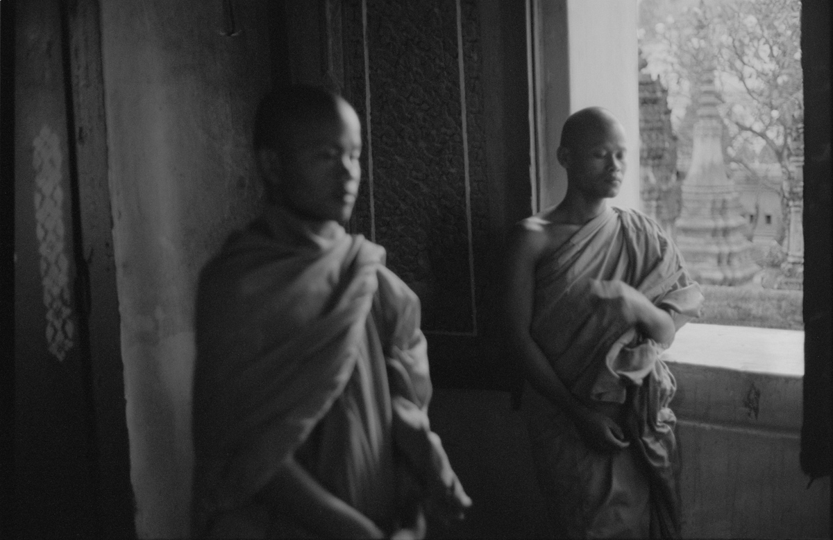 monks at a window