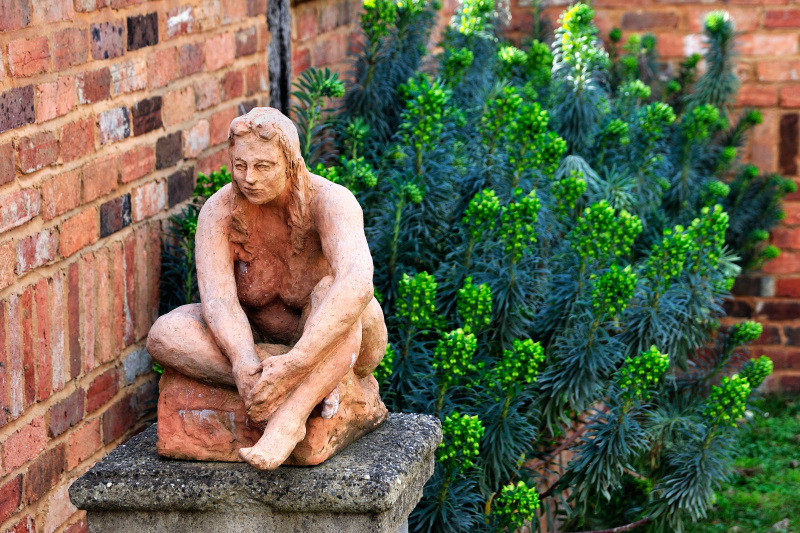 Garden clay statue