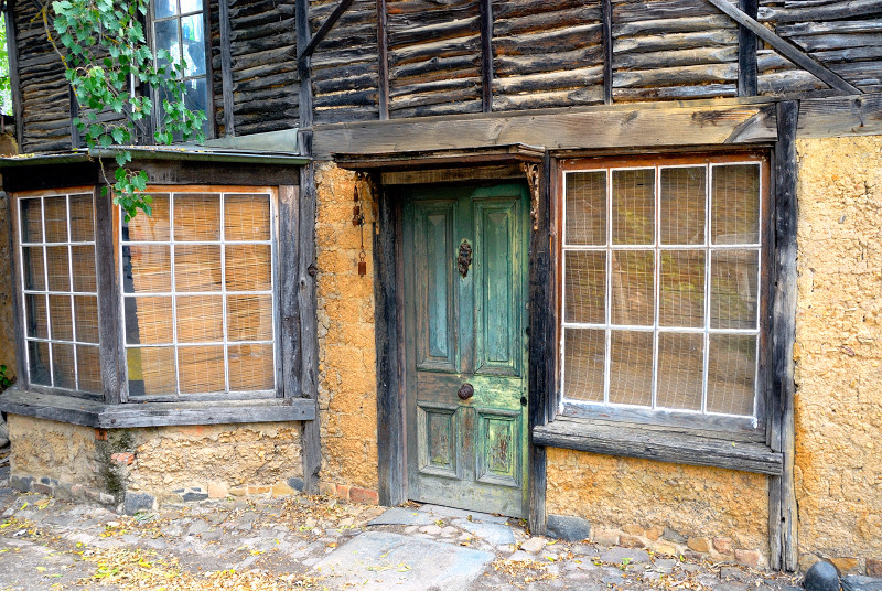 Old green door