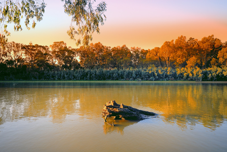 River at sunset