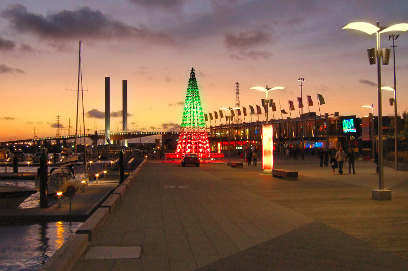 docklands at night