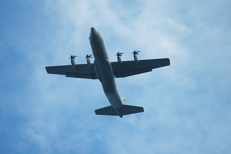 C-130 Hercules fly by