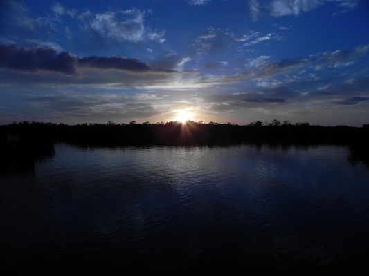Por de Sol na nossa chegada ao Tortuga