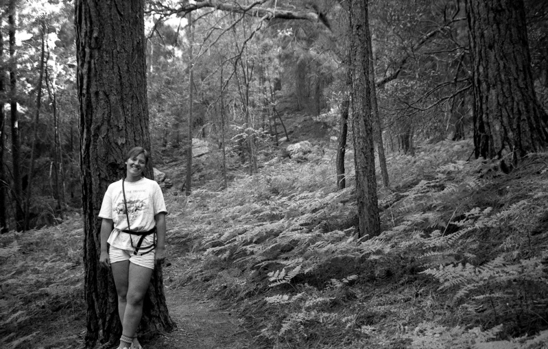 Ortrud Shuh in the woods.