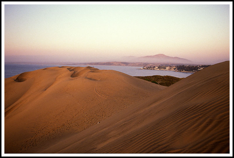 Dunes with Pacific Ocean and Town of Con Con in the Distance