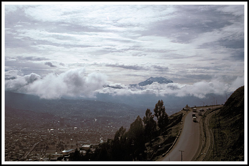 View of La Paz and Illimani Volcano