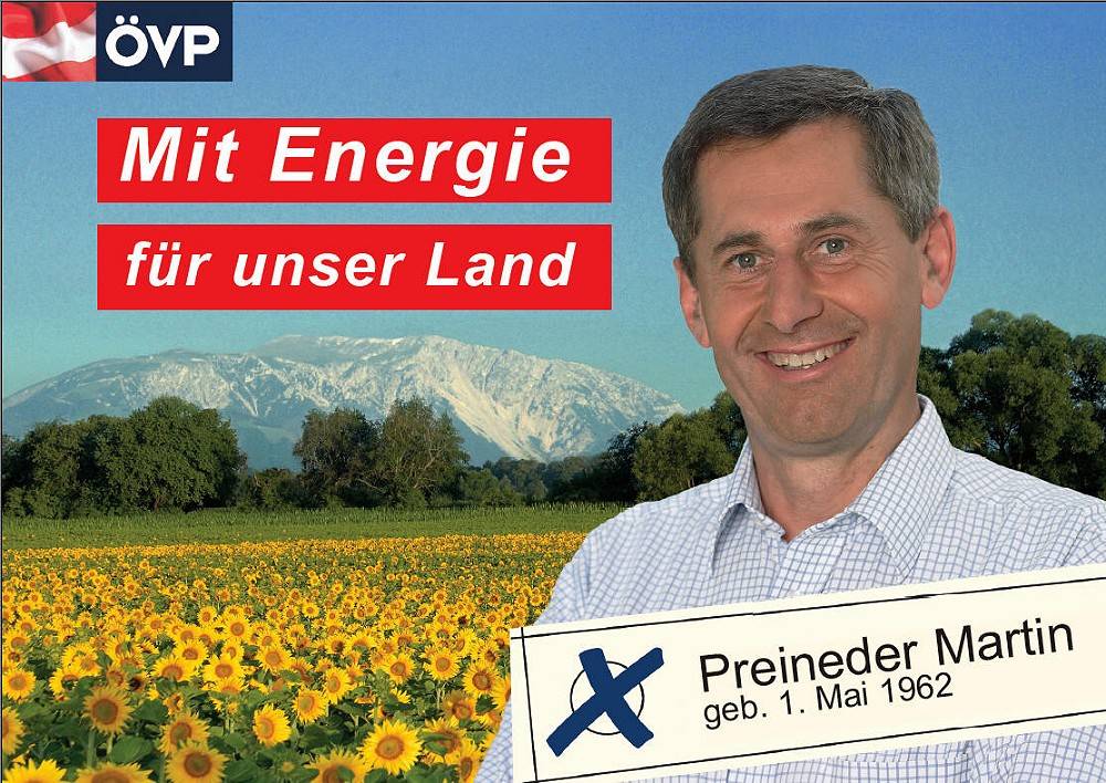 Ihre Vorzugstimme am 1. Oktober fr Martin Preineder, den Vertreter des lndlichen Raumes !