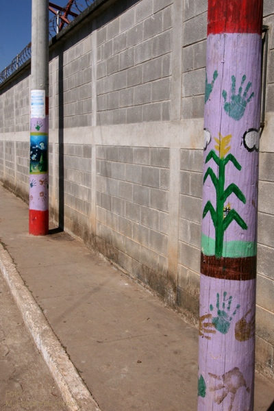 Los Postes del Poblado Estan Pintados