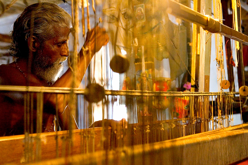 Silk weaving